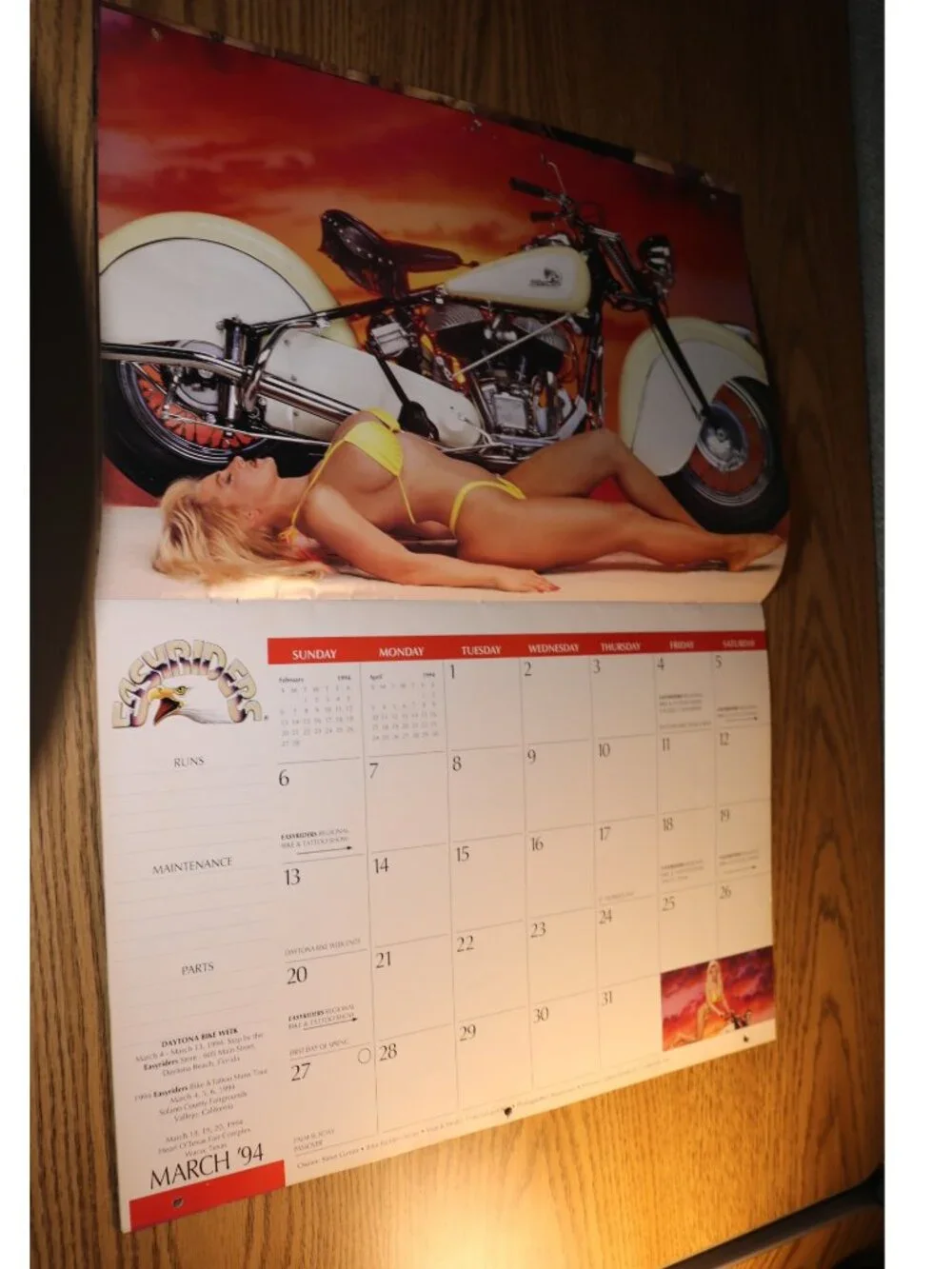 Easyriders Calendars Lot of 6 - 1991 - 1996 Bikini Babes Motorcycle Biker